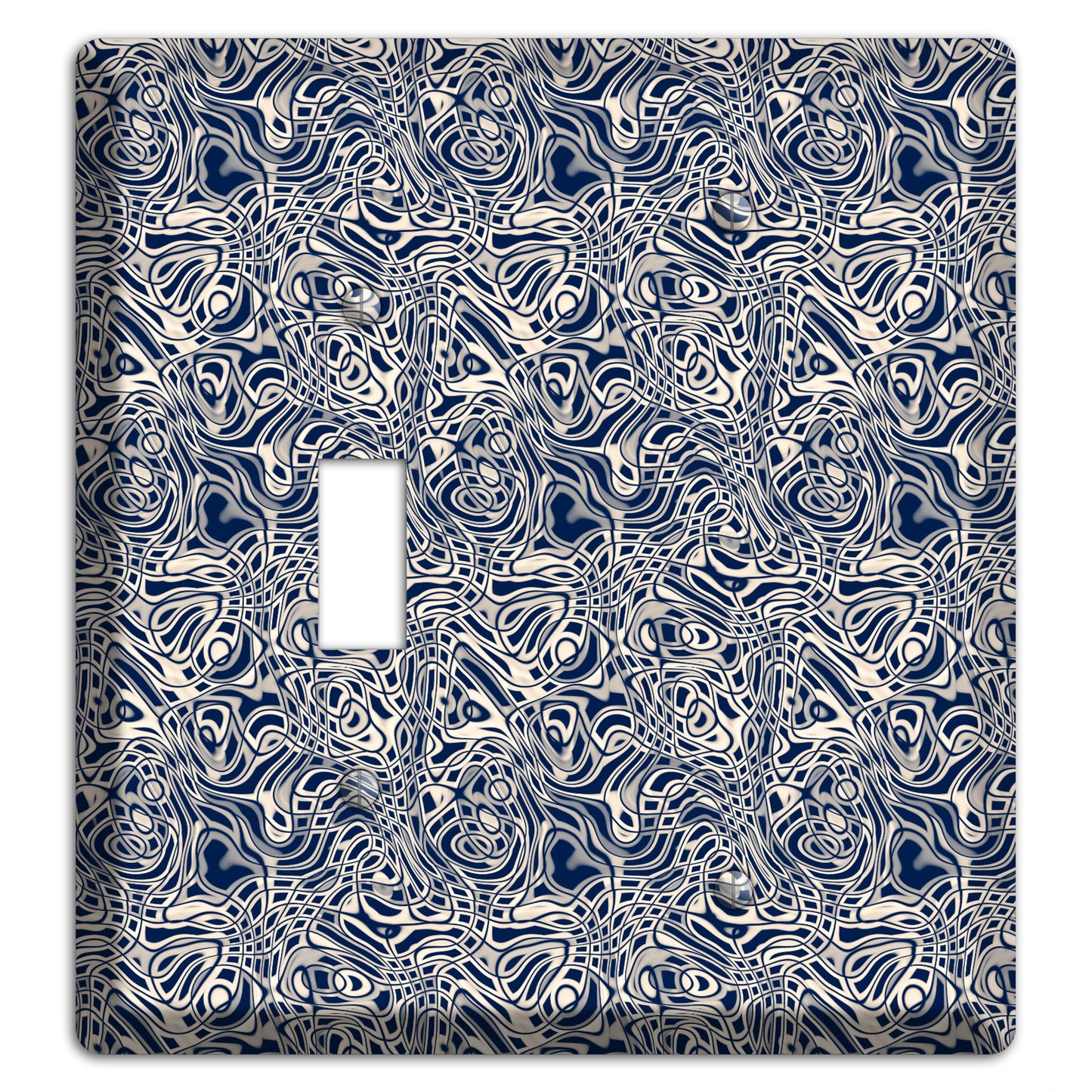 Blue Psychedelic Swirl Toggle / Blank Wallplate