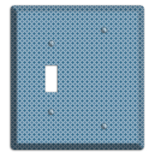 Multi Blue Checkered Foulard Toggle / Blank Wallplate