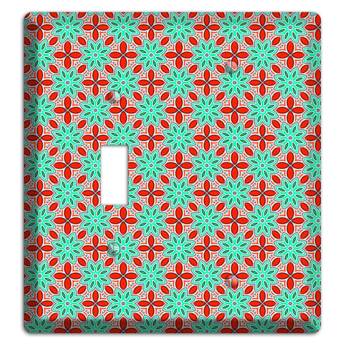 Green and Red Foulard Toggle / Blank Wallplate