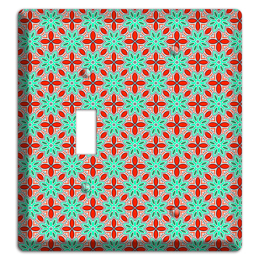 Green and Red Foulard Toggle / Blank Wallplate