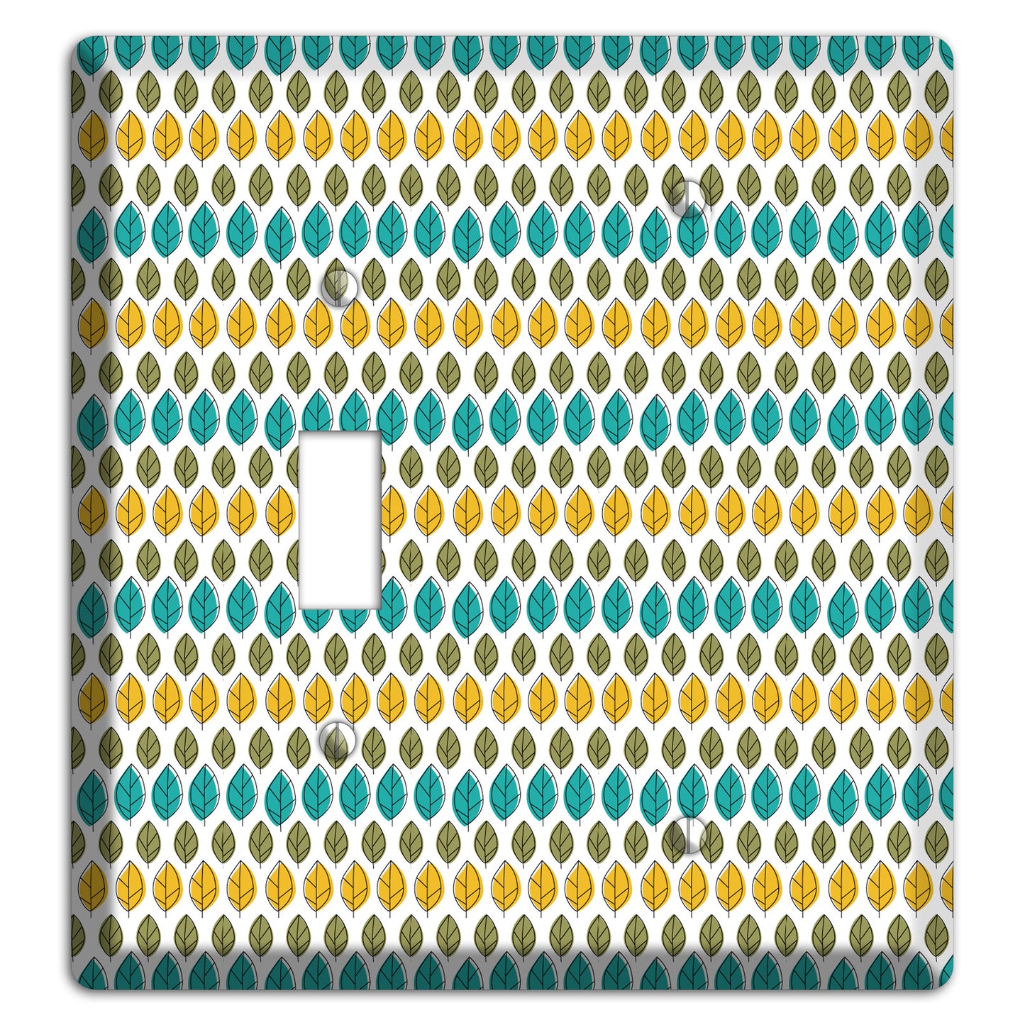 Turquoise Multi Olive Leaf Contour Toggle / Blank Wallplate