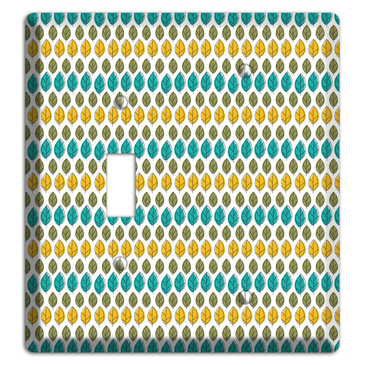 Turquoise Multi Olive Leaf Contour Toggle / Blank Wallplate