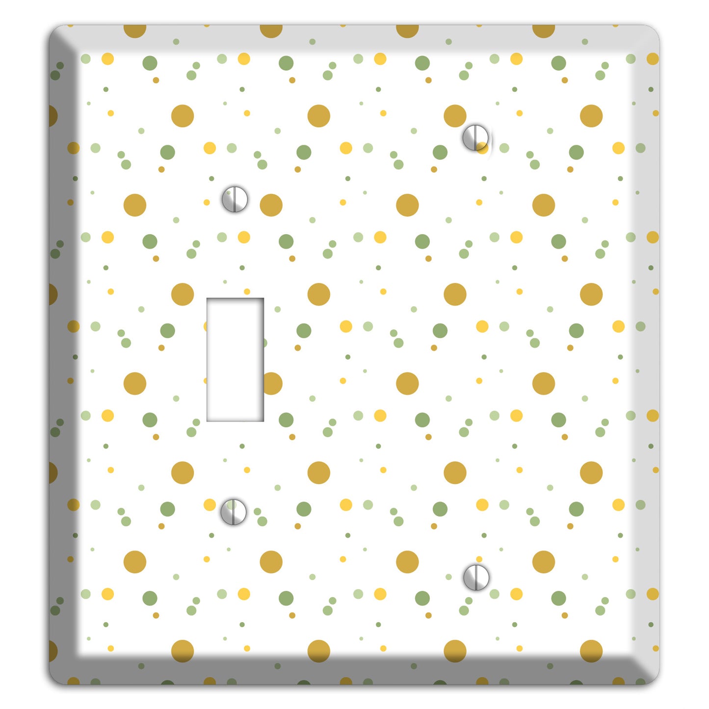 White with Multi Olive Tiny Dots Toggle / Blank Wallplate