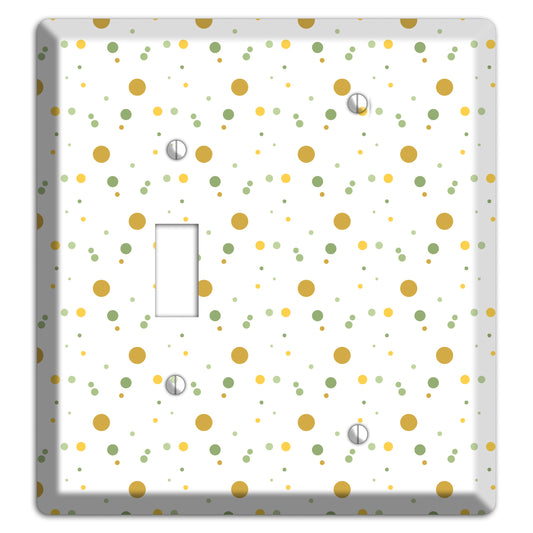 White with Multi Olive Tiny Dots Toggle / Blank Wallplate