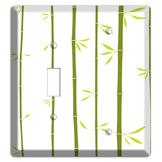 Green And White Bamboo Toggle / Blank Wallplate