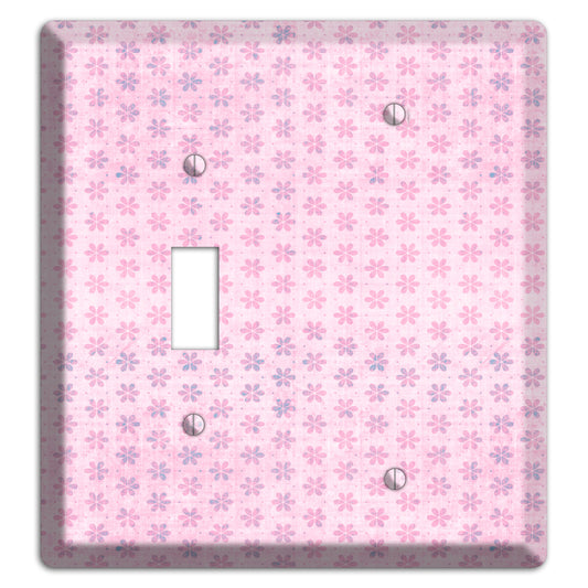 Pink Grunge Floral Contour Toggle / Blank Wallplate