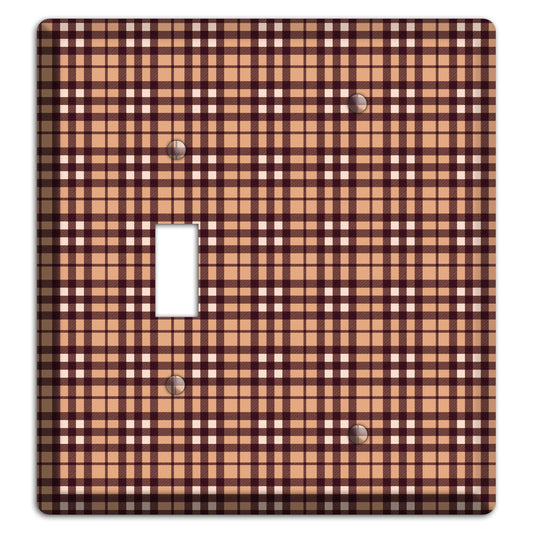 Multi Brown Plaid Toggle / Blank Wallplate