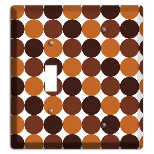 Multi Brown Tiled Dots Toggle / Blank Wallplate