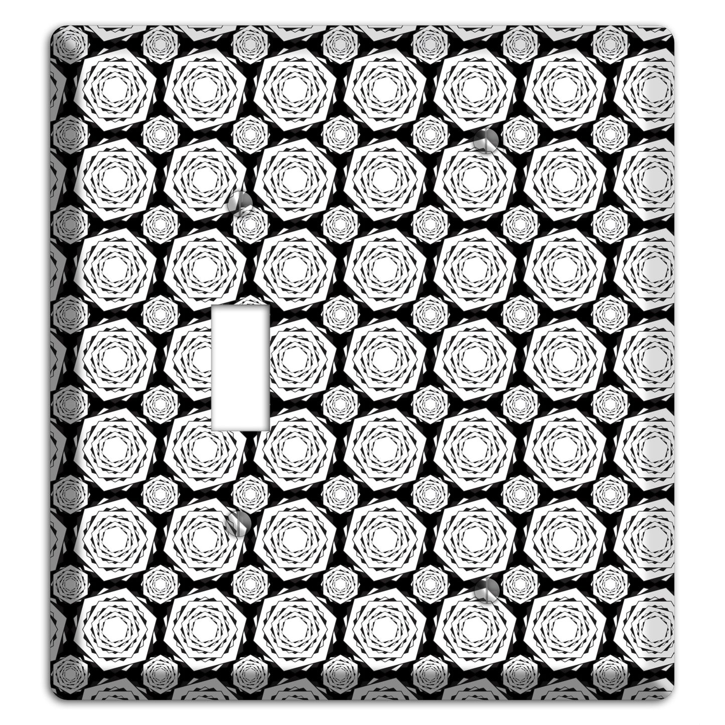 Overlay Hexagon Rotation Repeat 3 Toggle / Blank Wallplate