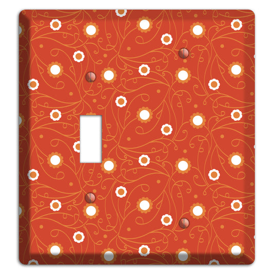 Red Vine Floral Toggle / Blank Wallplate