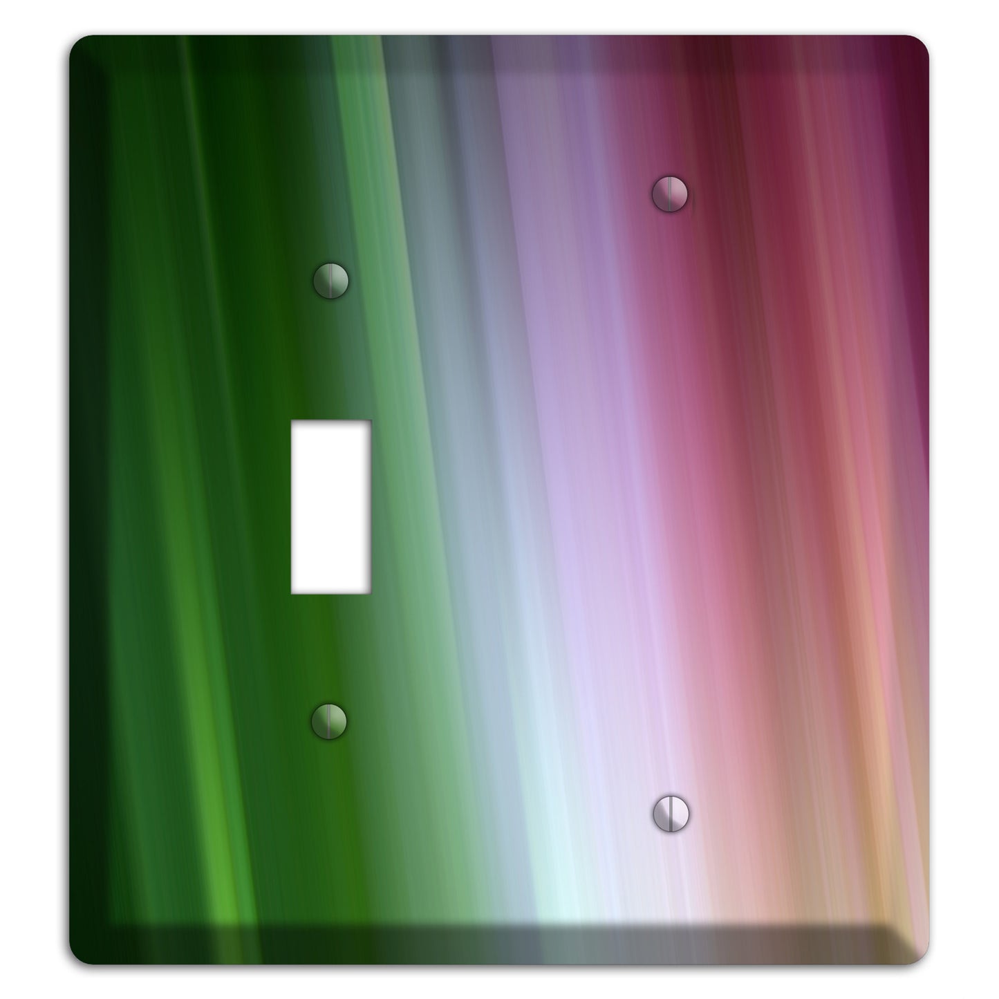 Green Lavender and Pink Ray of Light Toggle / Blank Wallplate