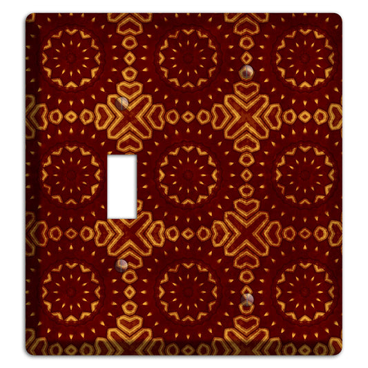 Maroon Grunge Suzani 3 Toggle / Blank Wallplate