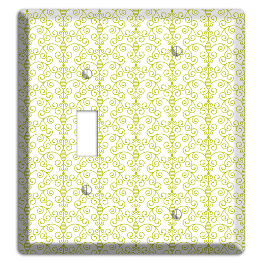 Olive Toile Half Drop Toggle / Blank Wallplate