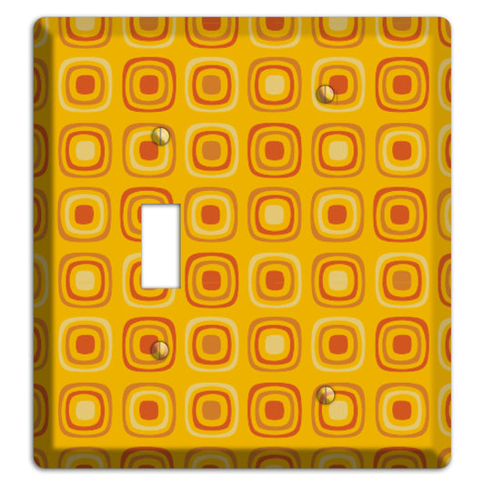 Multi Orange Red Retro Squares Toggle / Blank Wallplate