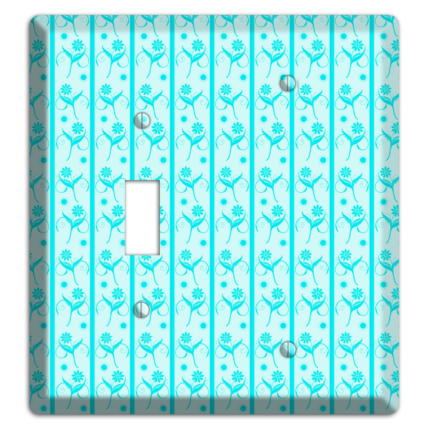 Teal Floral Pattern Toggle / Blank Wallplate