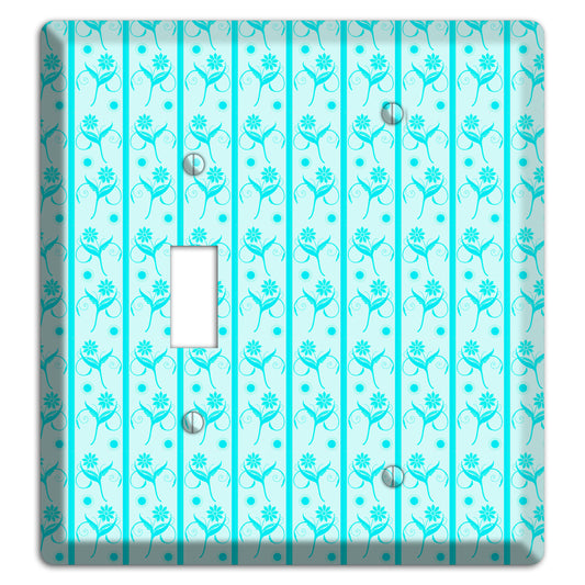 Teal Floral Pattern Toggle / Blank Wallplate