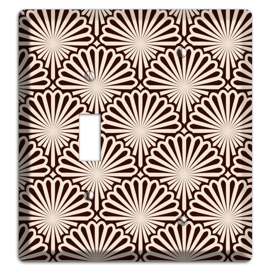 Black and White Deco Scallop Fans Toggle / Blank Wallplate