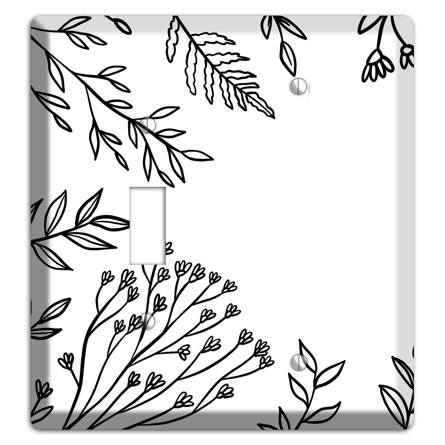 Hand-Drawn Floral 38 Toggle / Blank Wallplate