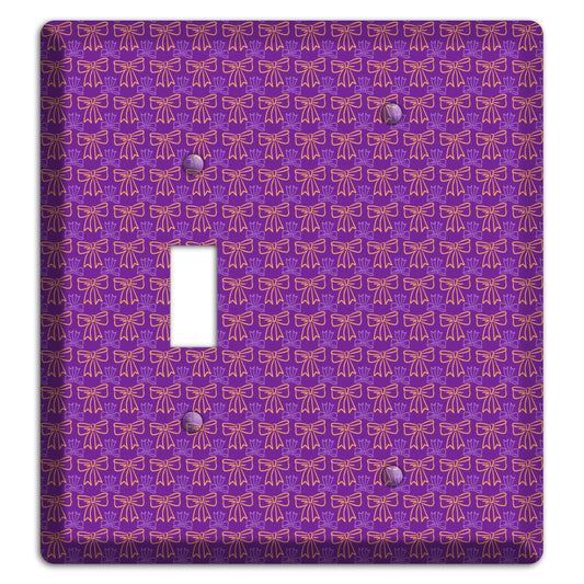 Purple with Pink Bows Toggle / Blank Wallplate