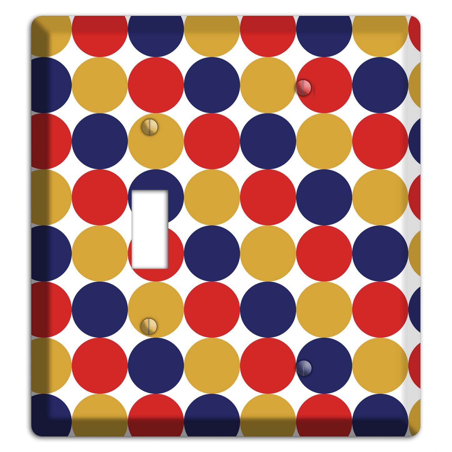 Mustard Red Purple Tiled Dots Toggle / Blank Wallplate