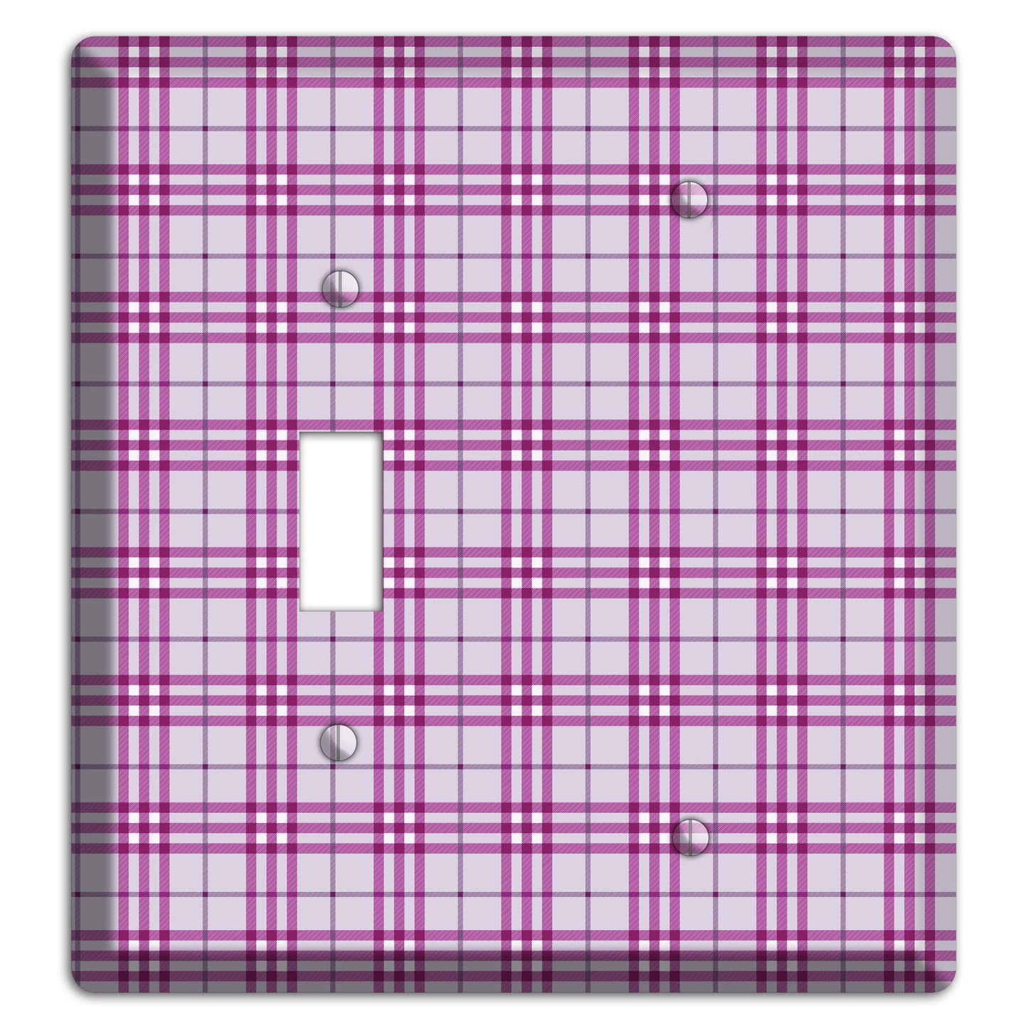 Purple Plaid Toggle / Blank Wallplate