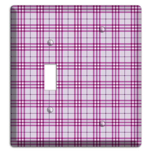 Purple Plaid Toggle / Blank Wallplate