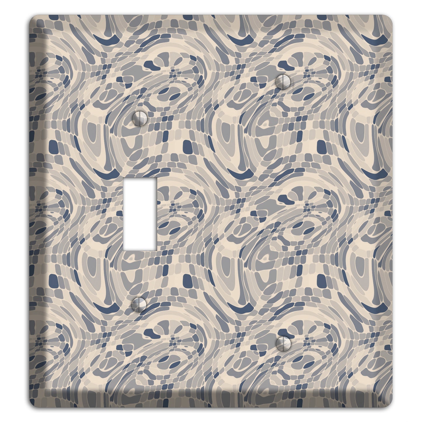 Blue and Beige Abstract 2 Toggle / Blank Wallplate