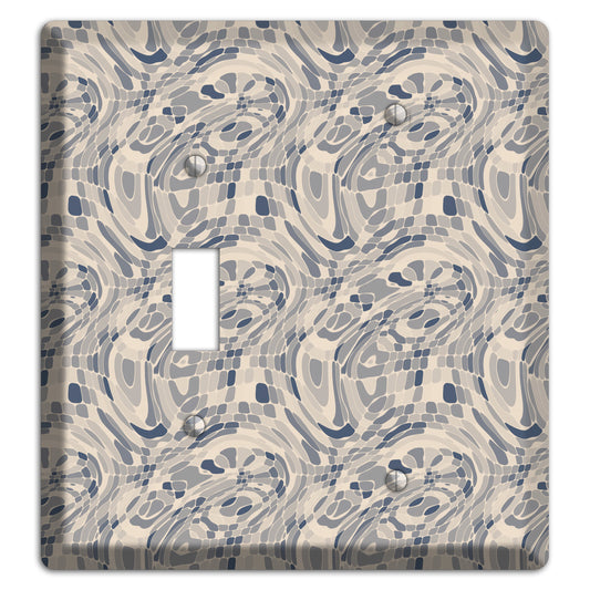 Blue and Beige Abstract 2 Toggle / Blank Wallplate