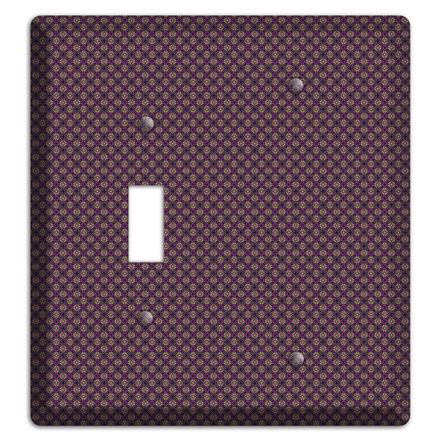 Brown and Purple Tiny Arabesque Toggle / Blank Wallplate