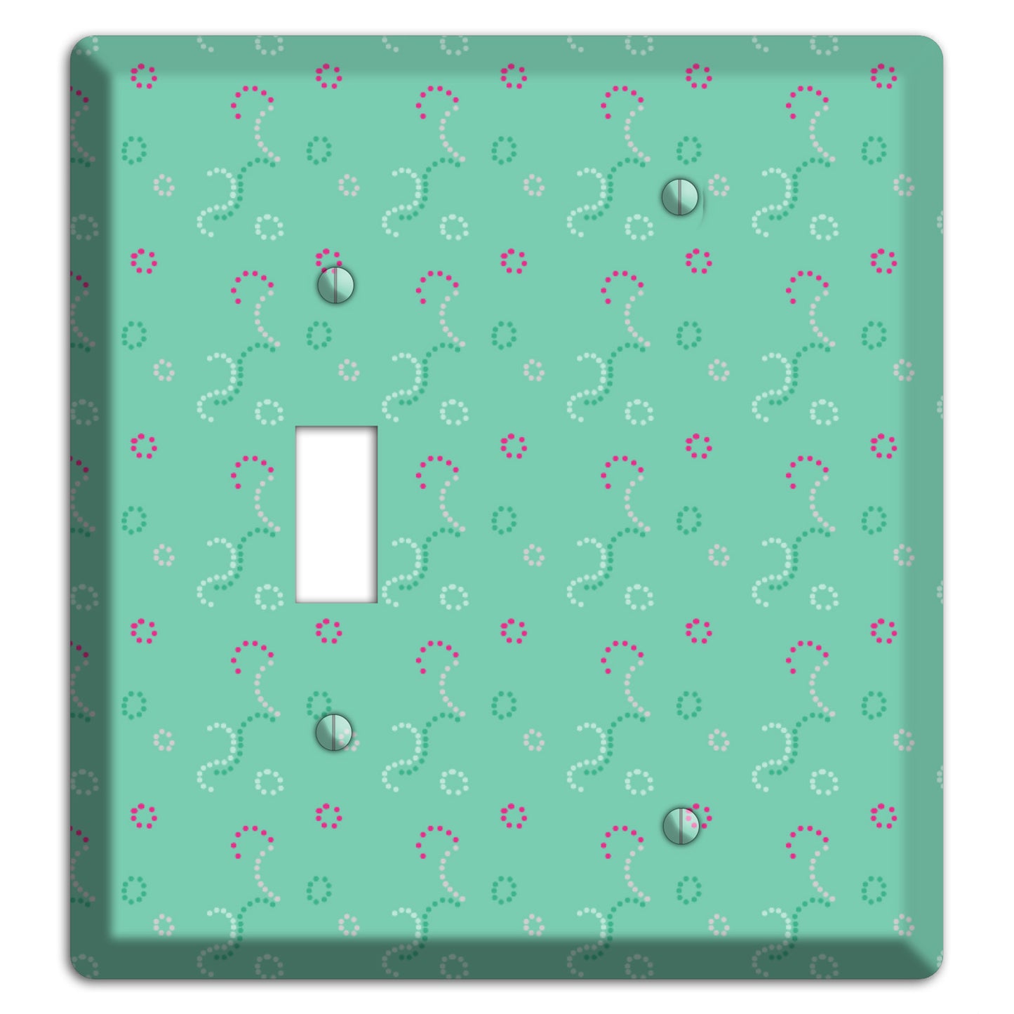 Multi Aqua with Fuschia Stipple Toggle / Blank Wallplate