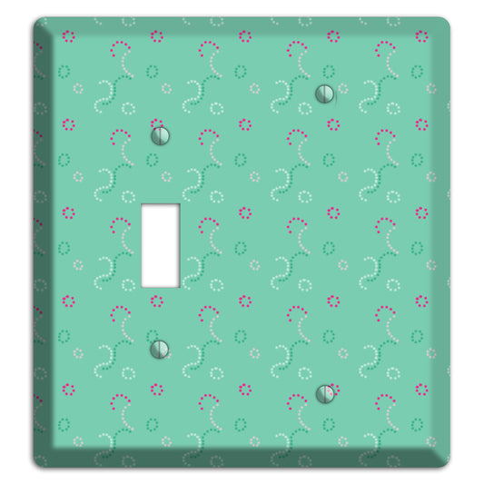 Multi Aqua with Fuschia Stipple Toggle / Blank Wallplate