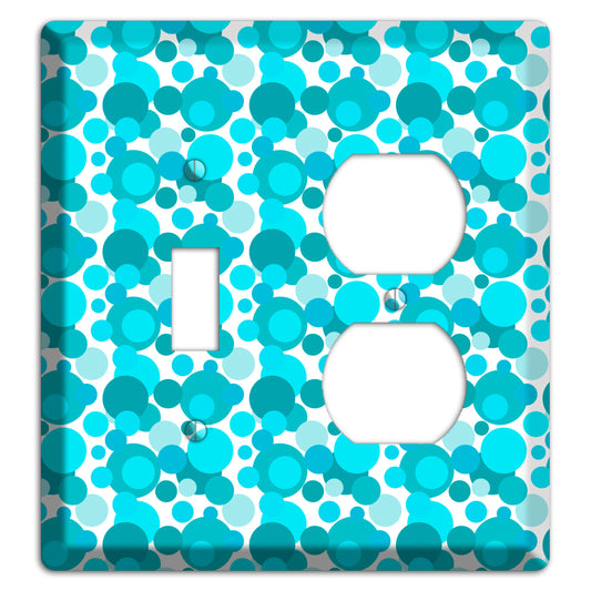 Multi Turquoise Bubble Dots Toggle / Duplex Wallplate