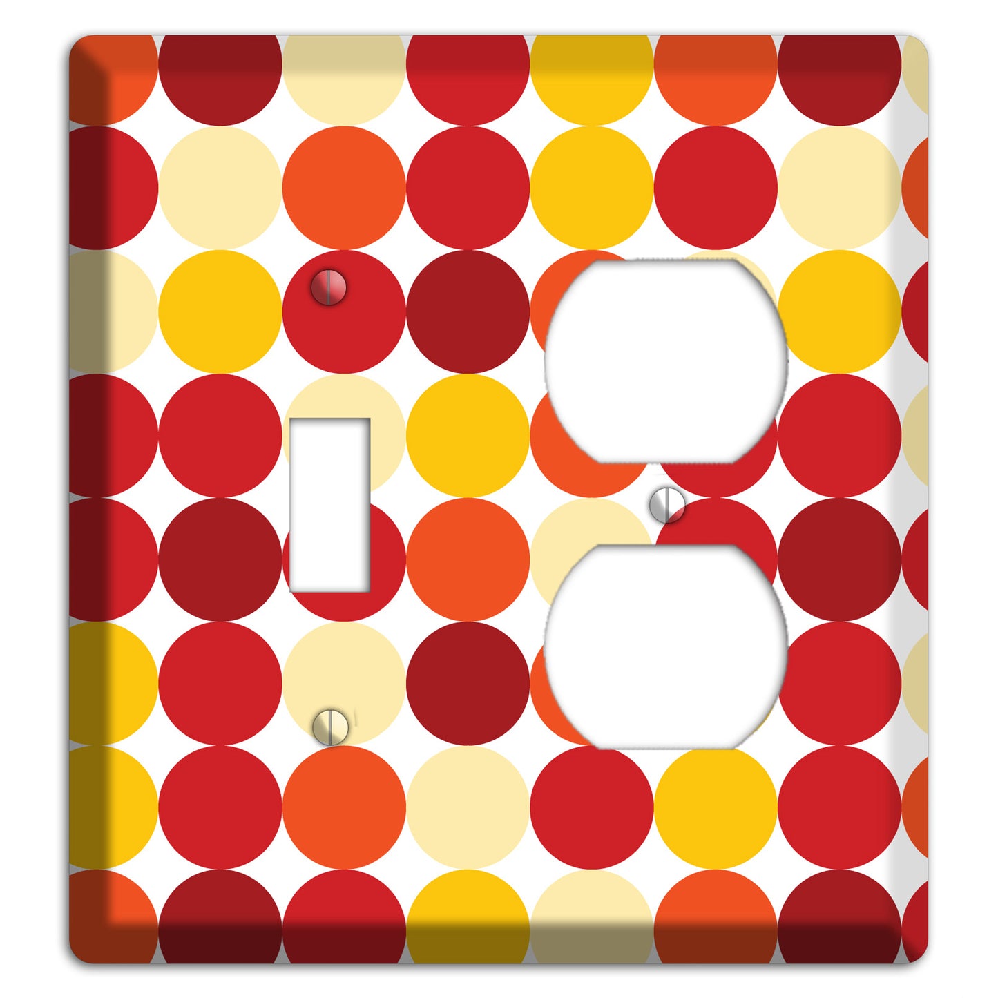 Multi Red and Beige Dots Toggle / Duplex Wallplate