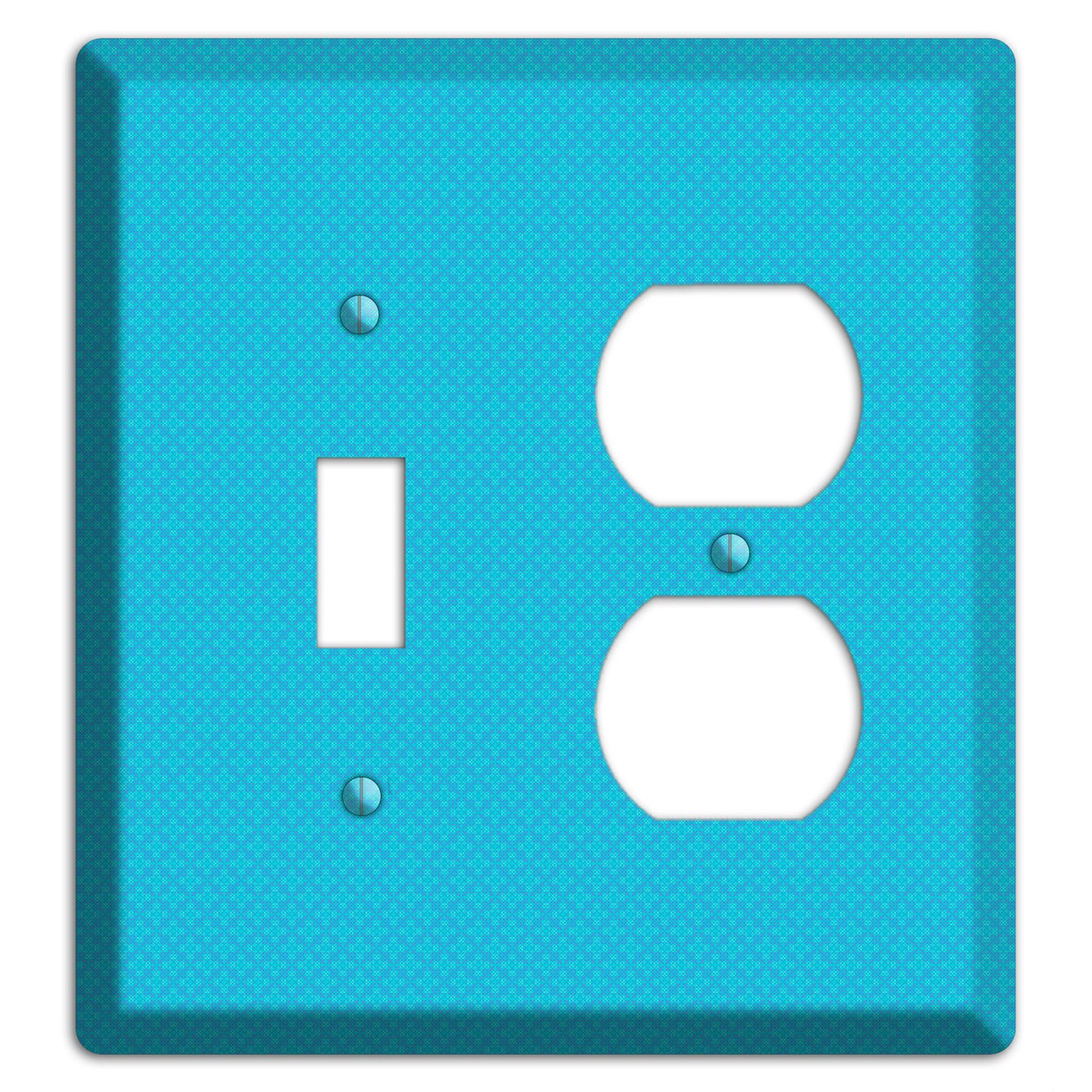 Turquoise Checkered Quatrefoil Toggle / Duplex Wallplate