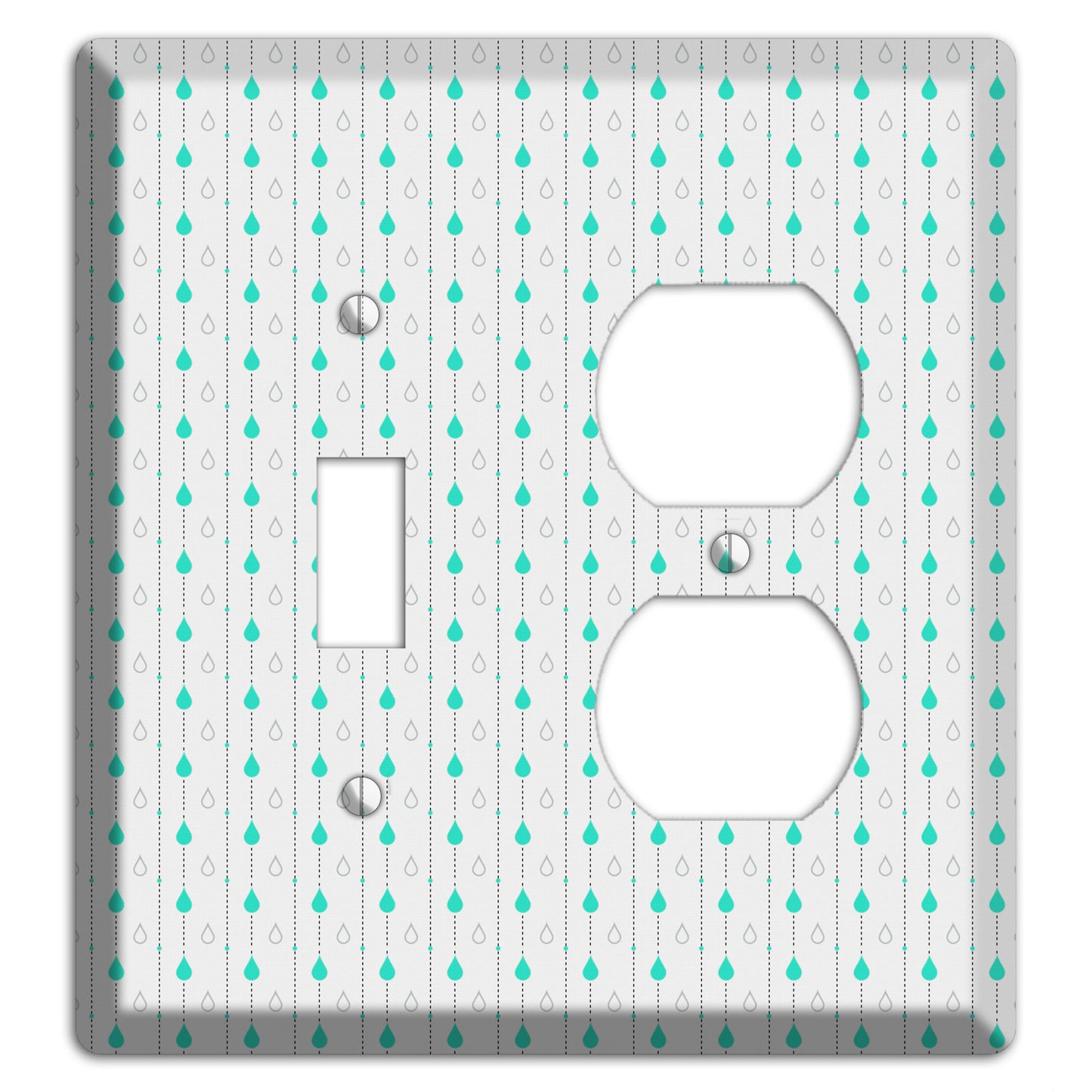 White and Blue Drops Toggle / Duplex Wallplate