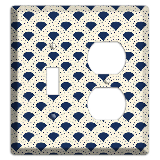 Navy Confetti Fan Toggle / Duplex Wallplate