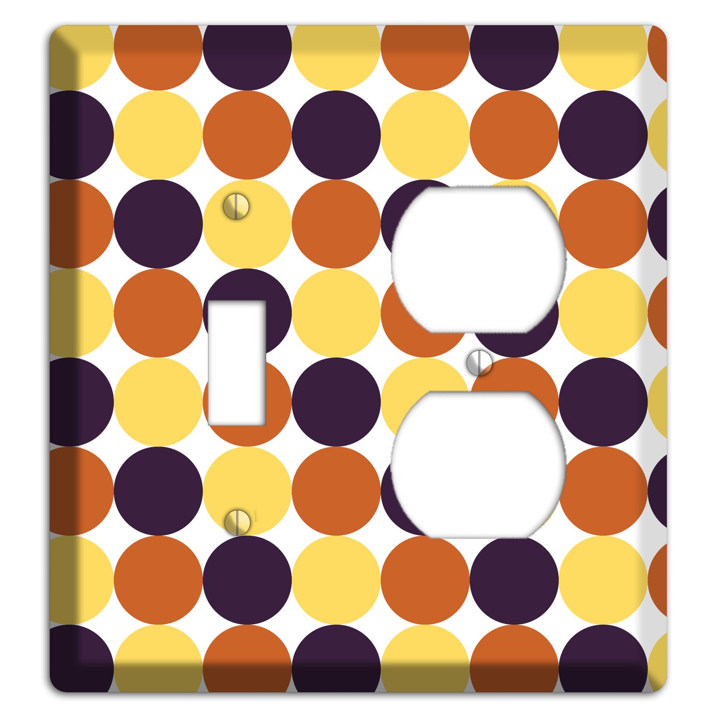 Yellow Umber Black Dots Toggle / Duplex Wallplate