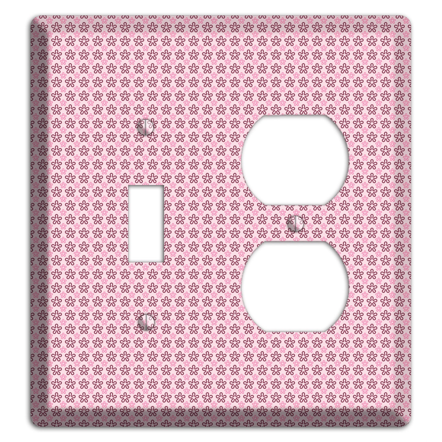 Pink Tiny Floral Toggle / Duplex Wallplate