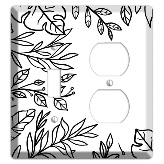 Hand-Drawn Leaves 6 Toggle / Duplex Wallplate