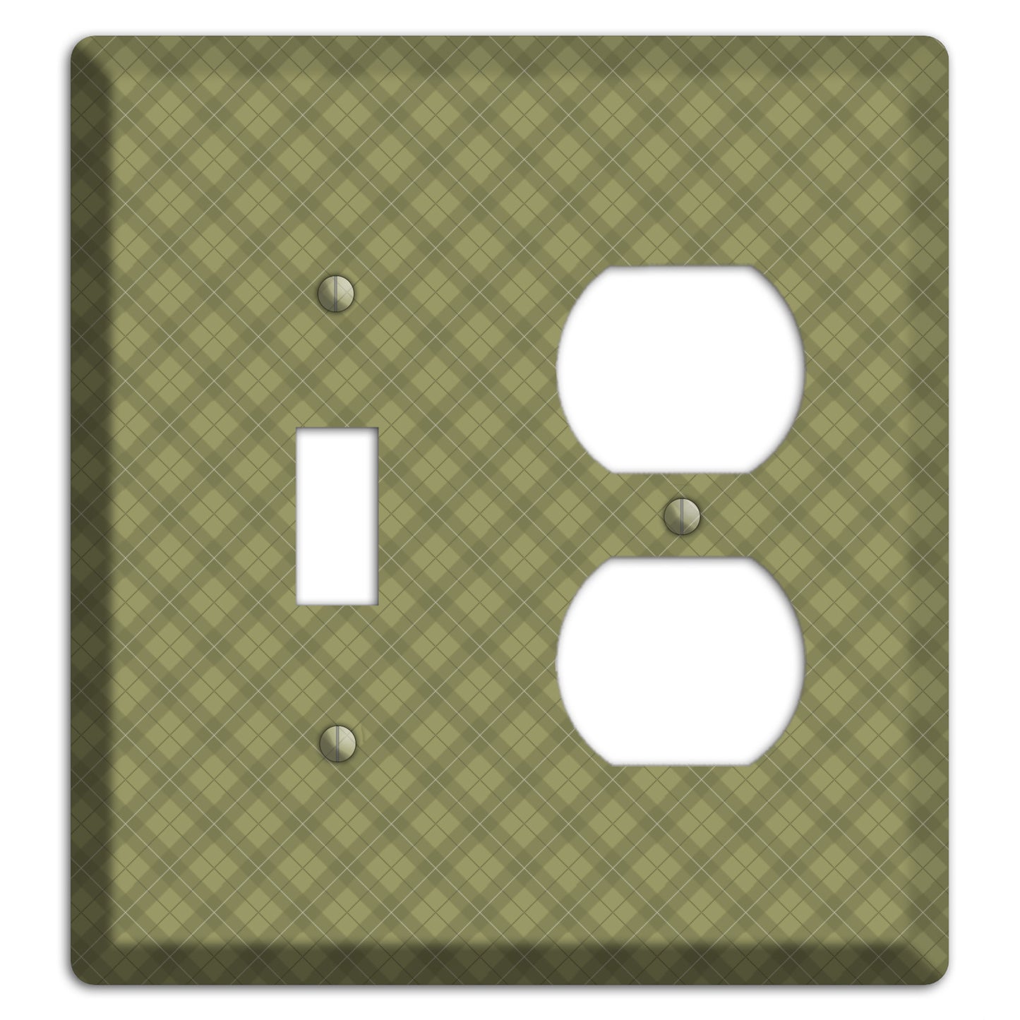 Green Plaid Toggle / Duplex Wallplate