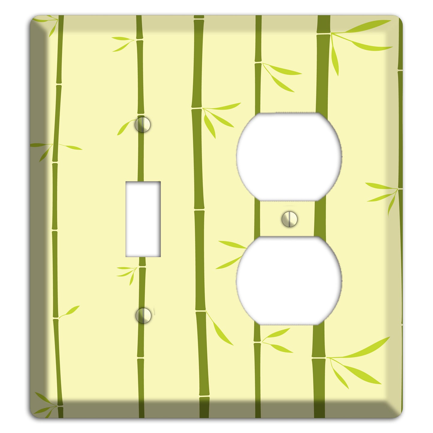 Yellow and Green Bamboo Toggle / Duplex Wallplate