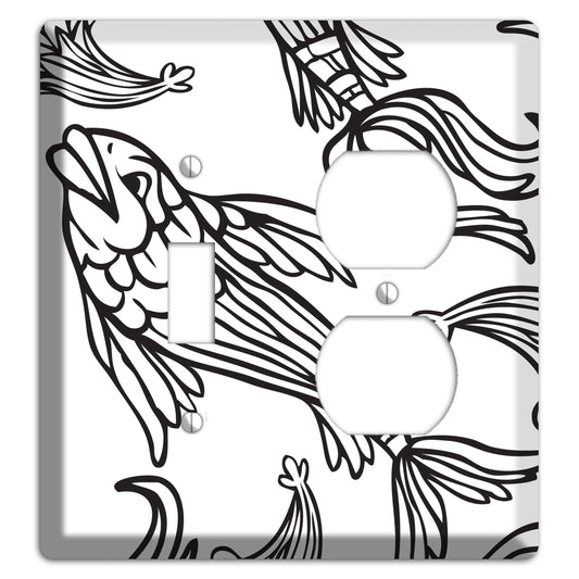 White and Black Koi Toggle / Duplex Wallplate