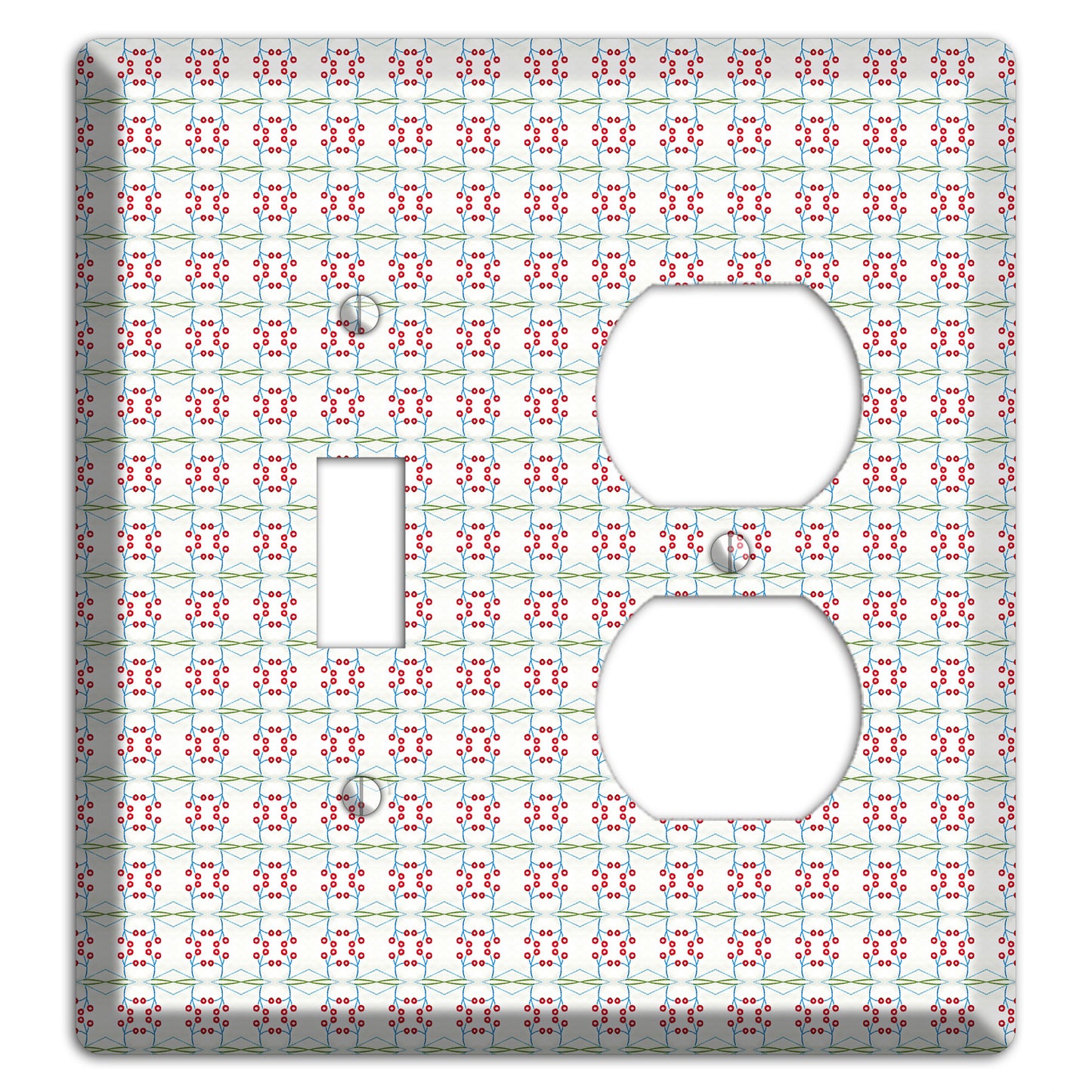 White with Red and Green Tapestry Toggle / Duplex Wallplate