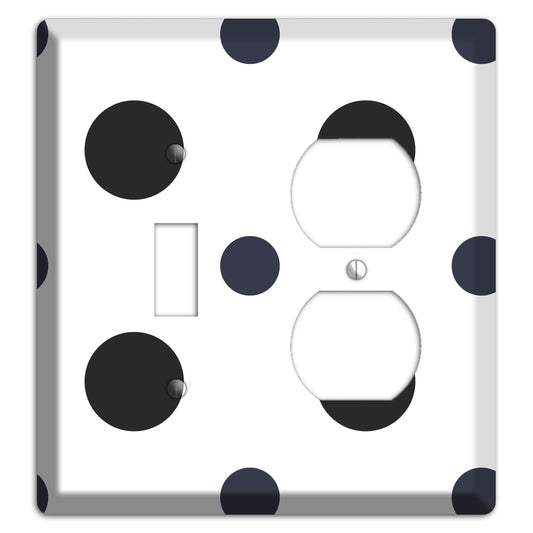 Black Multi Medium Polka Dots Toggle / Duplex Wallplate