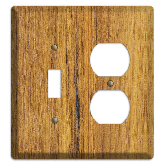 Teak Wood Toggle / Duplex Outlet Cover Plate