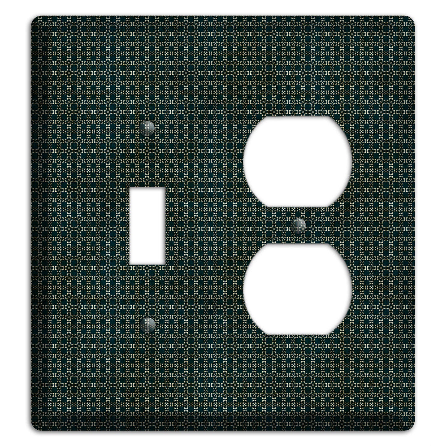 Dark Green Grunge Tiny Arabesque Toggle / Duplex Wallplate