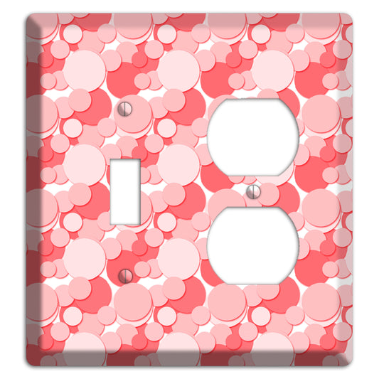 Multi Pink Bubble Dots Toggle / Duplex Wallplate