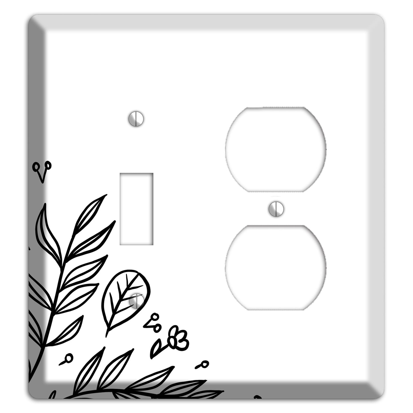 Hand-Drawn Floral 32 Toggle / Duplex Wallplate