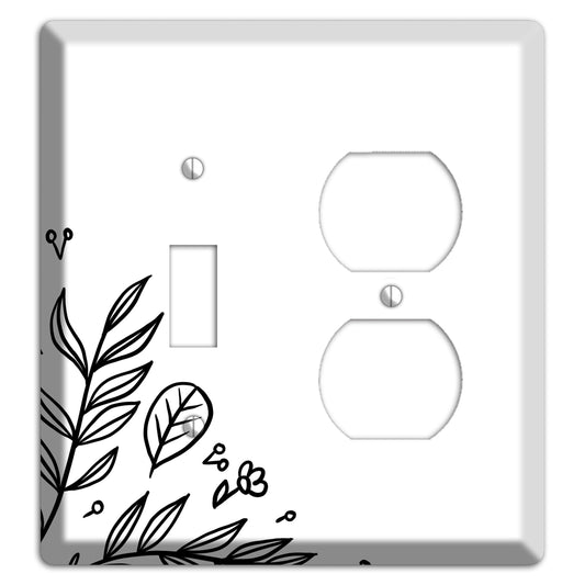 Hand-Drawn Floral 32 Toggle / Duplex Wallplate