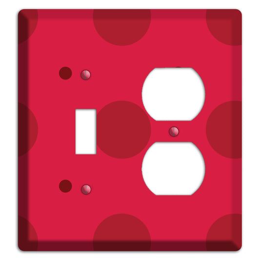 Red with Red Multi Tiled Medium Dots Toggle / Duplex Wallplate